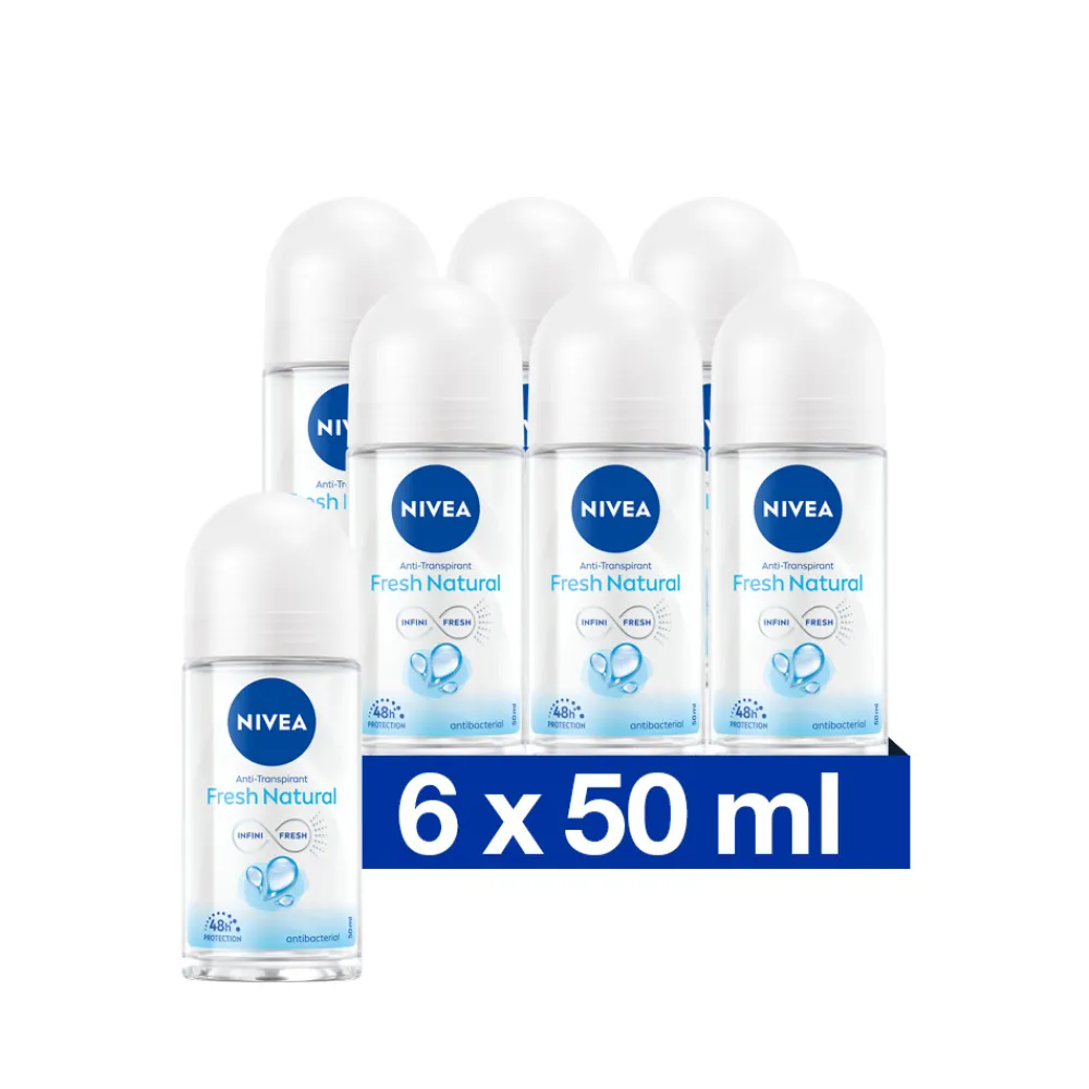 Deodorant<NIVEA 6x Deodorant Roller Fresh Natural 50 ml