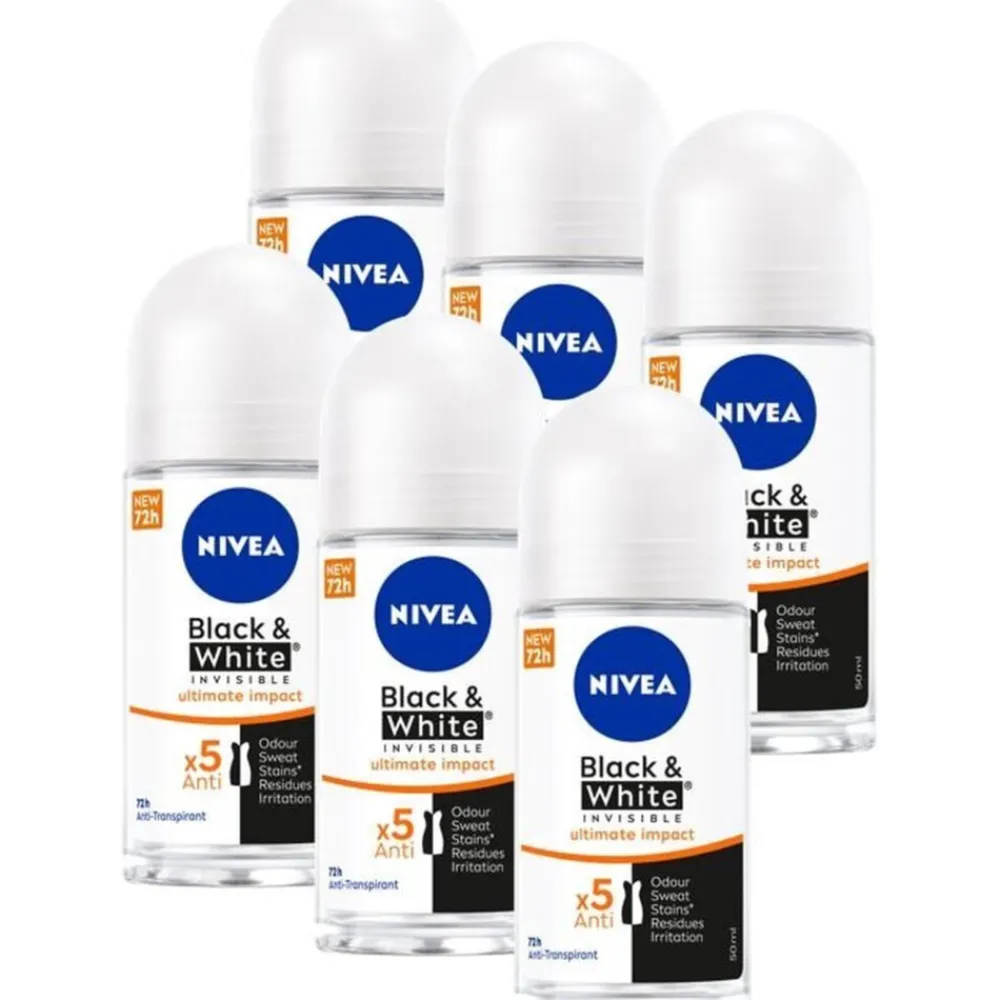 Deodorant<NIVEA 6x Deodorant Roller Black & White Ultimate Impact 50 ml