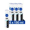6x Deodorant Spray Invisible For Black & White Pure 150 ml Deodorant