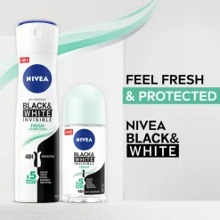 Deodorant<NIVEA 6x Deodorant Spray Invisible Fresh For Black & White 150 ml