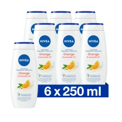 Bad & Douche<NIVEA 6x Douchecrème Orange en Avocado 250 ml