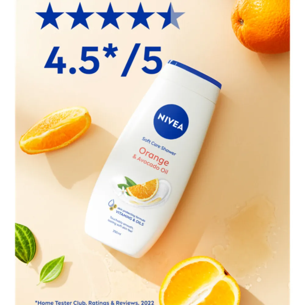 Bad & Douche<NIVEA 6x Douchecrème Orange en Avocado 250 ml