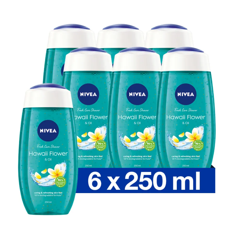 6x Douchegel Hawaii Flower & Oil 250 ml^NIVEA Clearance