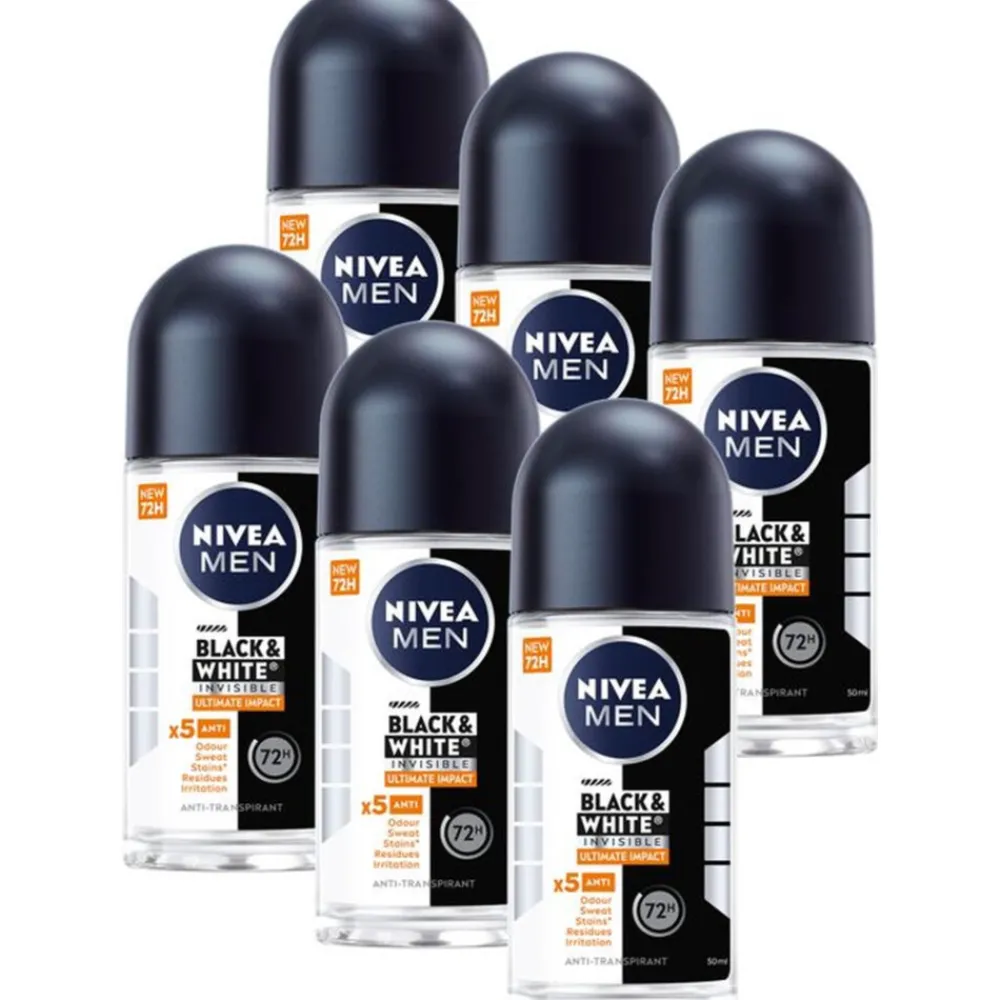 6x Deodorant Roller Black & White Ultimate Impact 50 ml^NIVEA Men Online