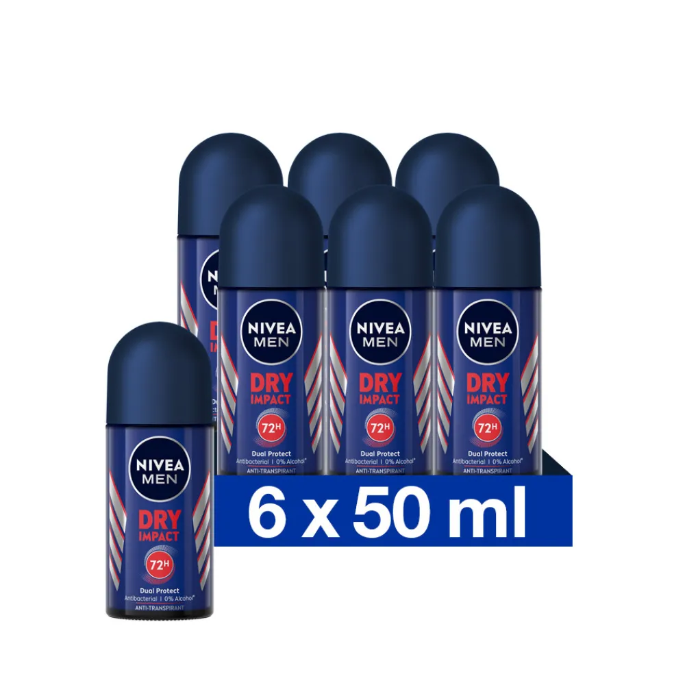 Hot 6x Deodorant Roller Dry Impact 50 ml Deodorant