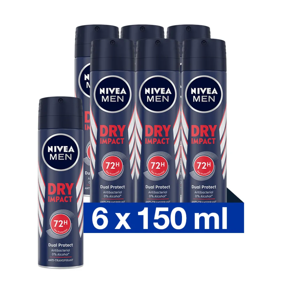 6x Deodorant Spray Dry Impact 150 ml^NIVEA Men Sale