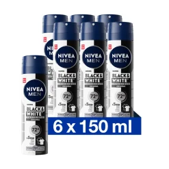 Clearance 6x Deodorant Spray Invisible for Black & White 150 ml Deodorant