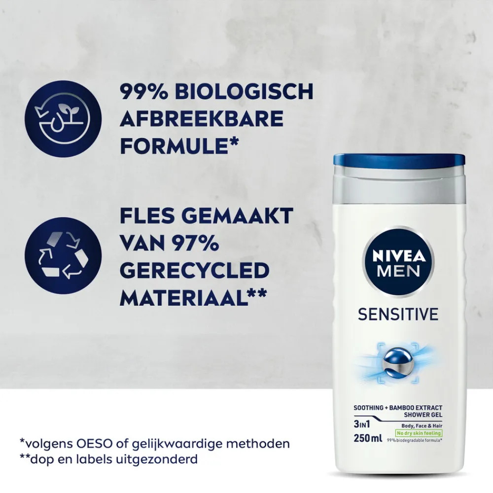 6x Douchegel Sensitive 250 ml^NIVEA Men Sale