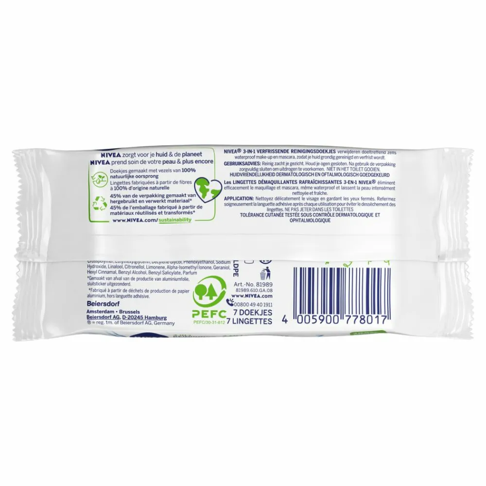 Reiniging<NIVEA 6x Reinigingsdoekjes Mini Verfrissend 7 stuks