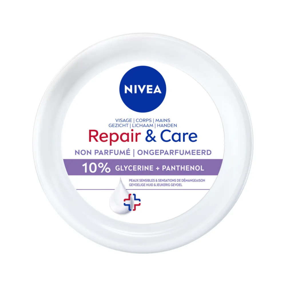 Huidverzorging<NIVEA 6x Repair & Care Bodycrème Sensitive 400 ml