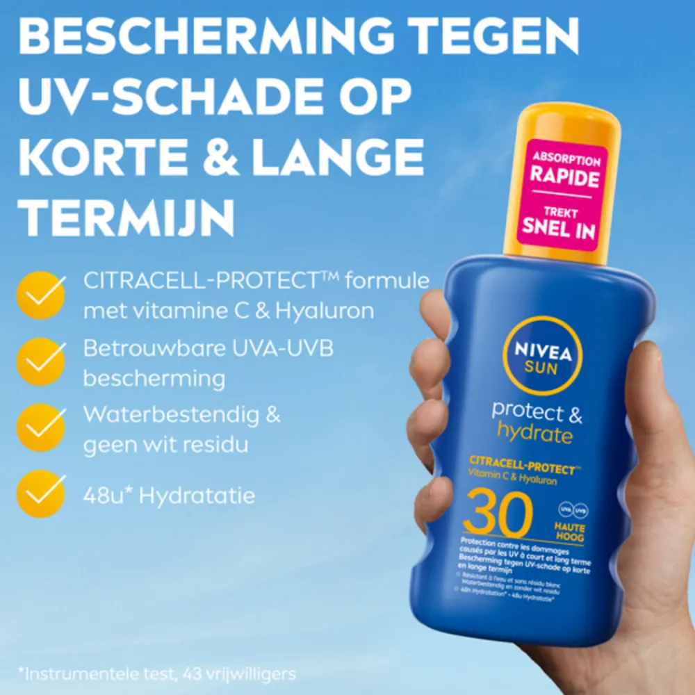 Zonbescherming<NIVEA Sun 6x Protect & Hydrate Zonnespray SPF 30 200 ml