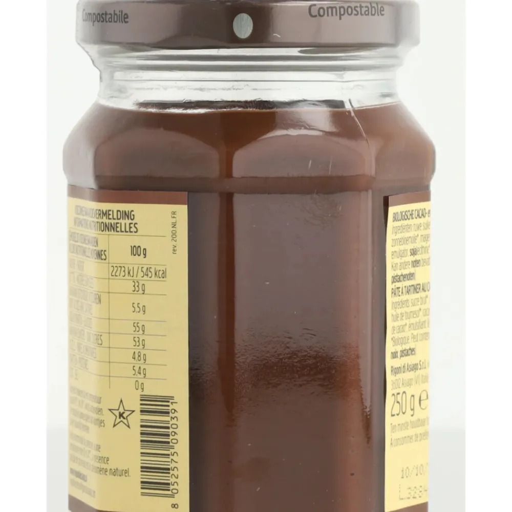 6x Cacao- en Hazelnootpasta Melkvrij 250 gr^Nocciolata Discount