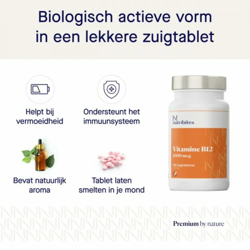 2x Vitamine B12 100 zuigtabletten^Nutribites Hot