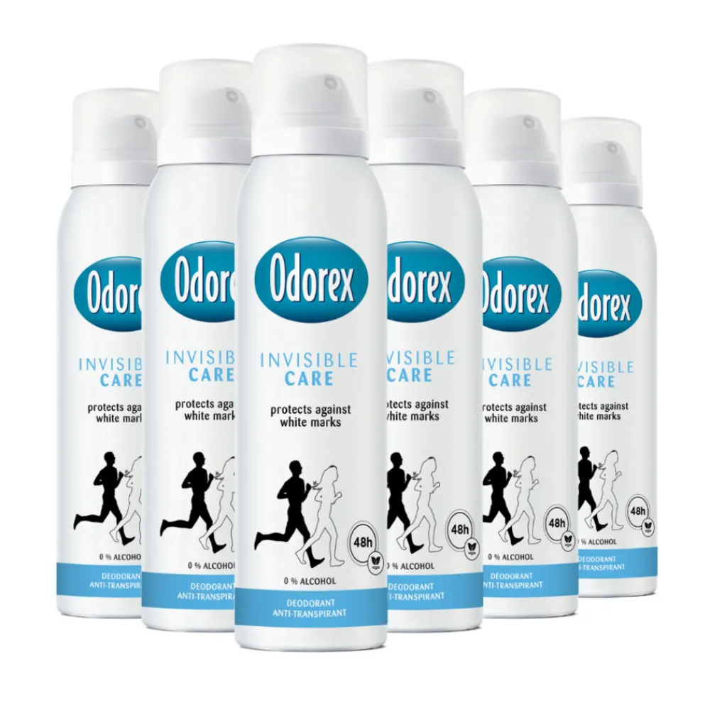 6x Deodorant Spray Invisible Care 150 ml^Odorex Outlet