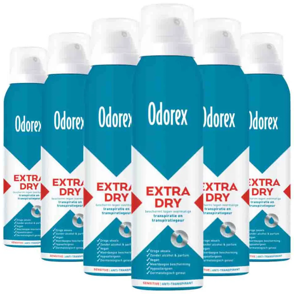 New 6x Extra Dry Antitranspirant Spray Sensitive 150 ml Deodorant