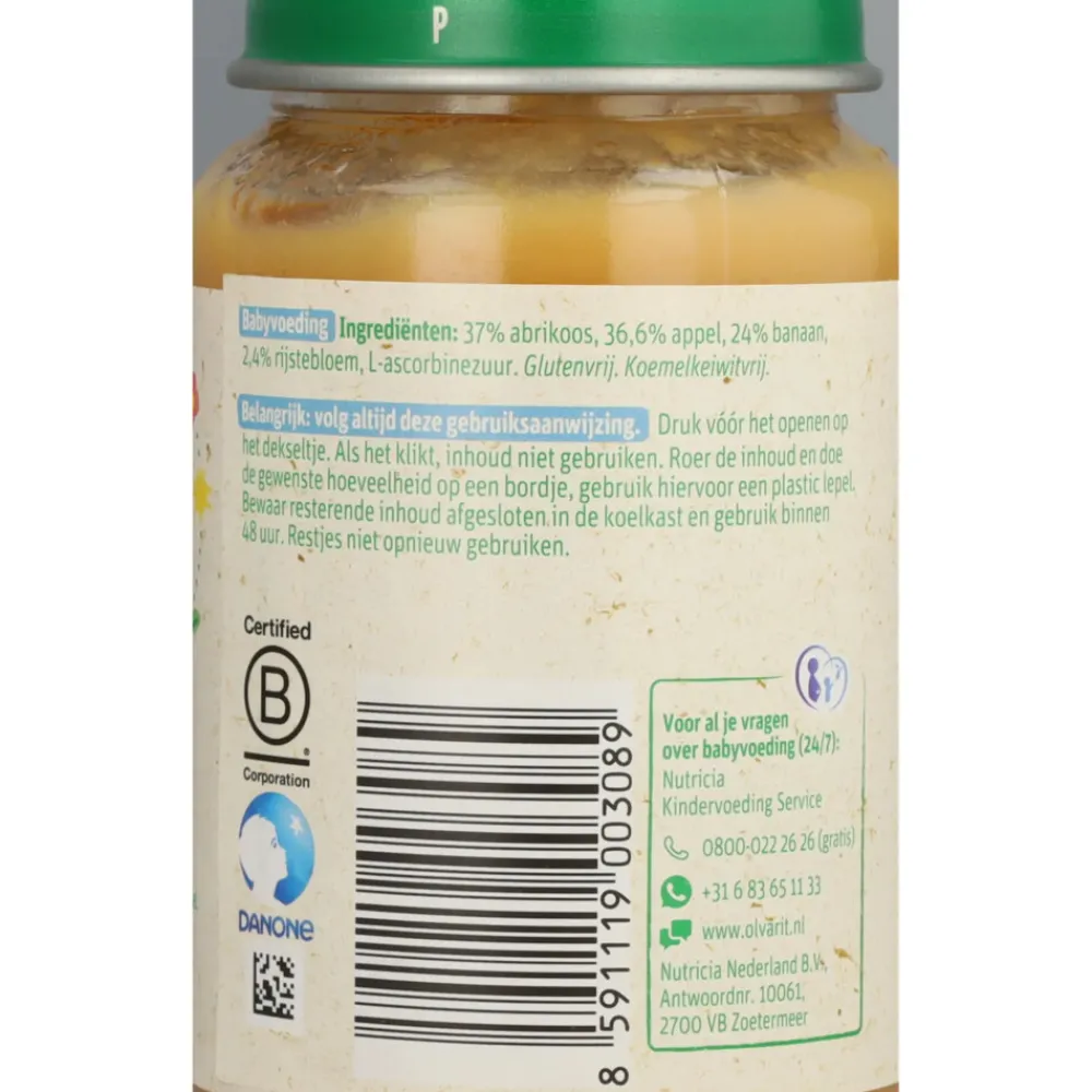 6x Fruithapje 8m Abrikoos Appel Banaan 200 gr^Olvarit Sale