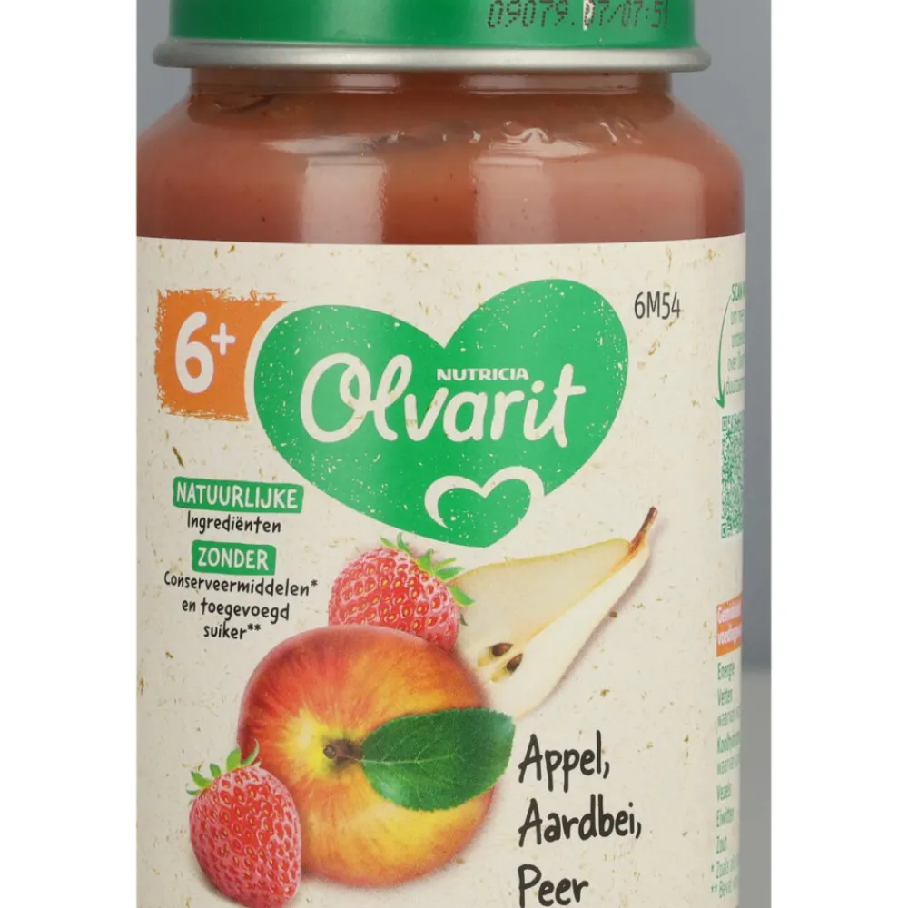 Sale 6x Fruithapje 6m Appel Aardbei Peer 200 gr Baby & Peutervoeding