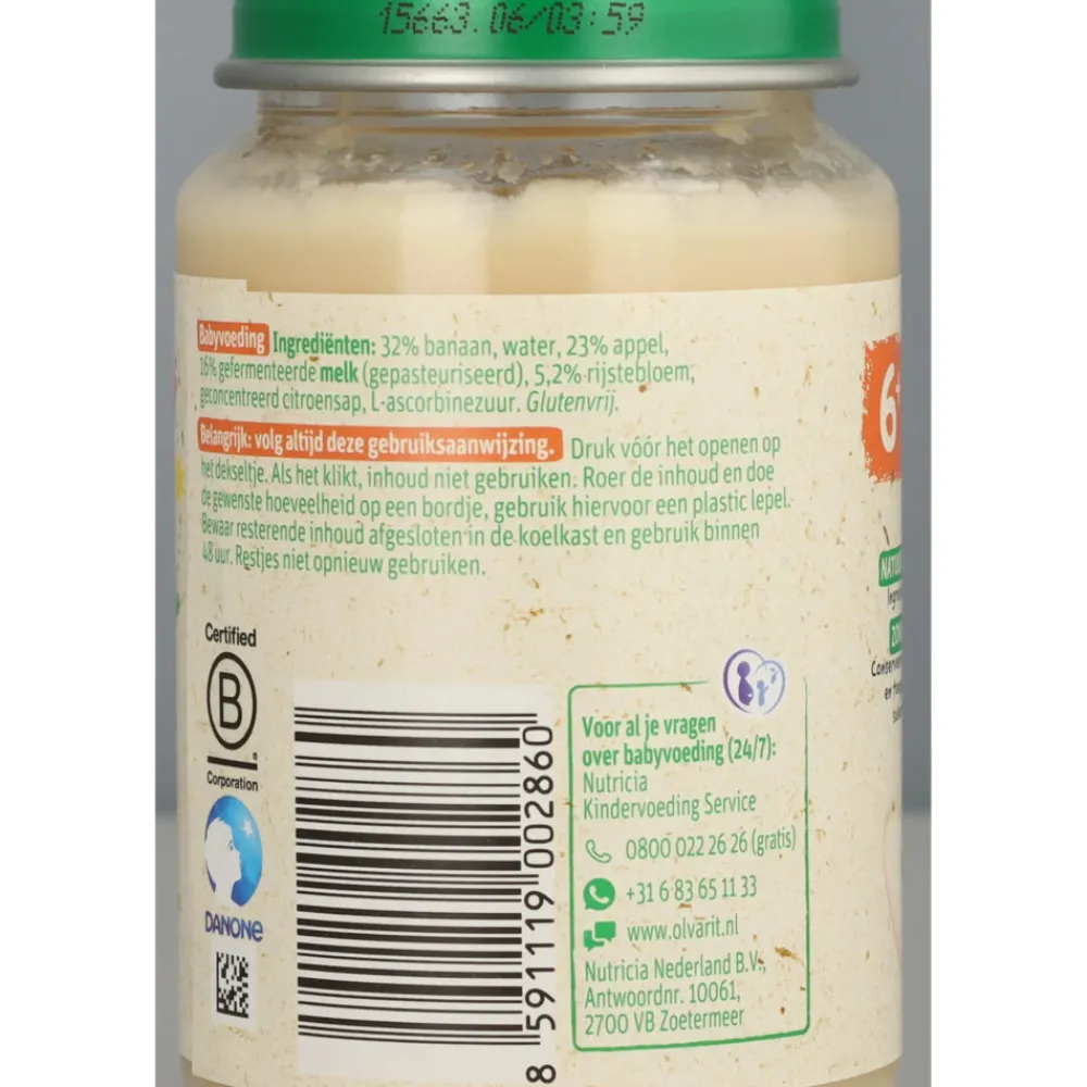 6x Fruithapje 6m Banaan Appel Yoghurt 200 gr^Olvarit New