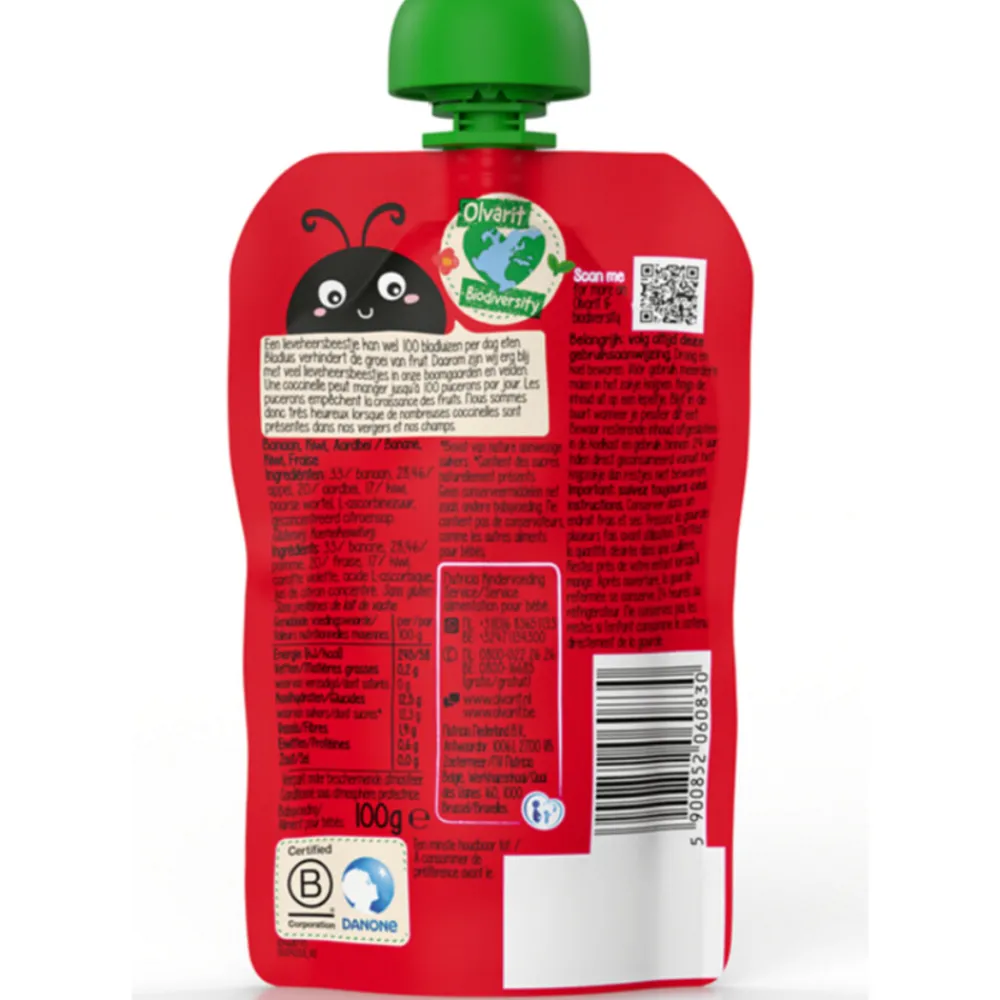 Best 6x Knijpfruit 12+m Aardbei Banaan Kiwi 100 gr Baby & Peutervoeding