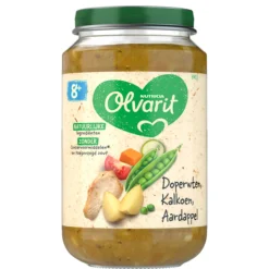 Hot 6x Maaltijd 8m Doperwten Kalkoen Aardappel 200 gr Baby & Peutervoeding