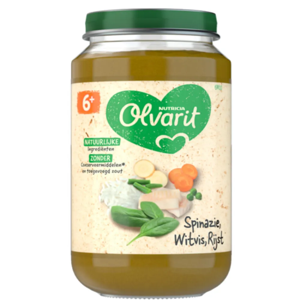 Discount 6x Maaltijd 6m Spinazie Witvis Rijst 200 gr Baby & Peutervoeding