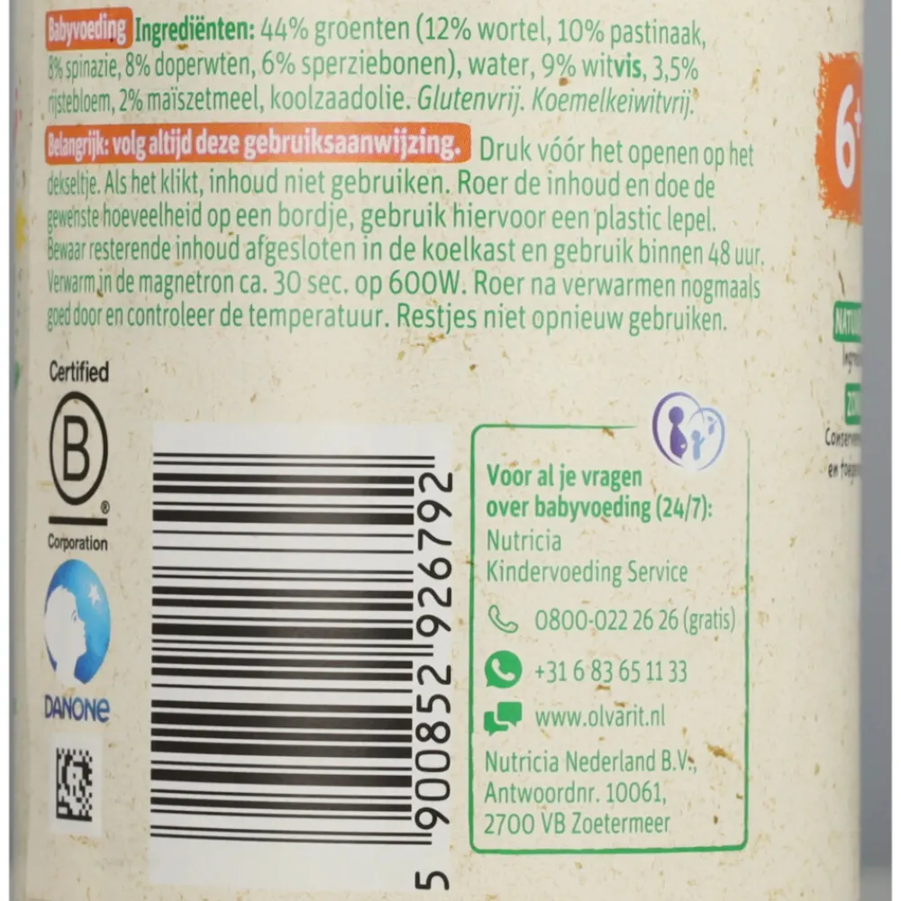 Discount 6x Maaltijd 6m Spinazie Witvis Rijst 200 gr Baby & Peutervoeding