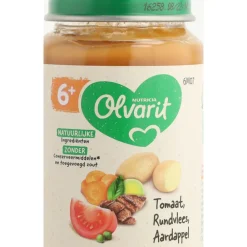 6x Maaltijd 6m Tomaat Rundvlees Aardappel Wortel 200 gr^Olvarit Hot