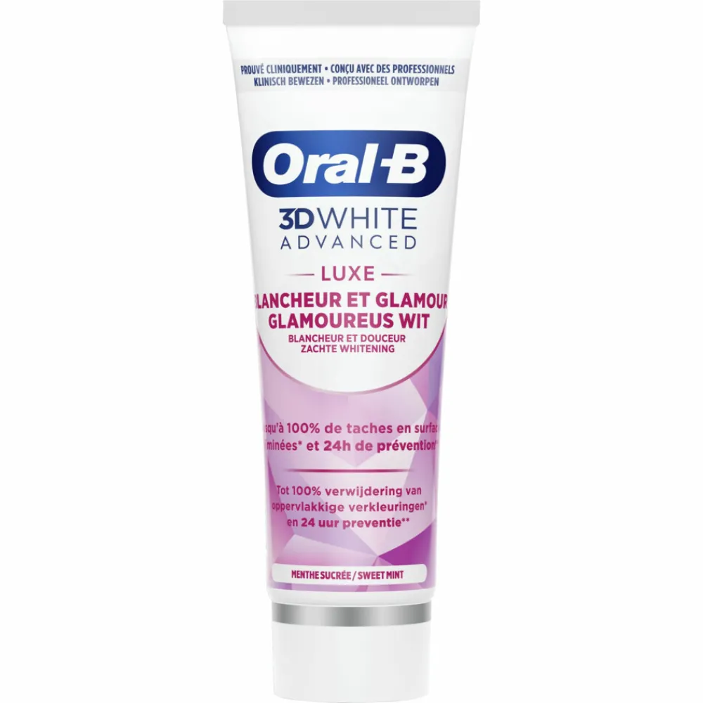 Discount 12x Tandpasta 3DWhite Advanced Luxe Glamorous White 75 ml Spoelen & Poetsen