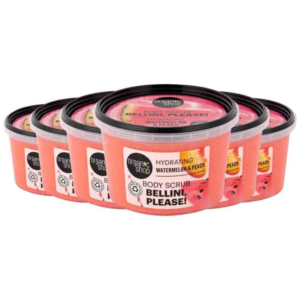 Bad & Douche<Organic Shop 6x Body Scrub Watermelon & Peach 250 ml