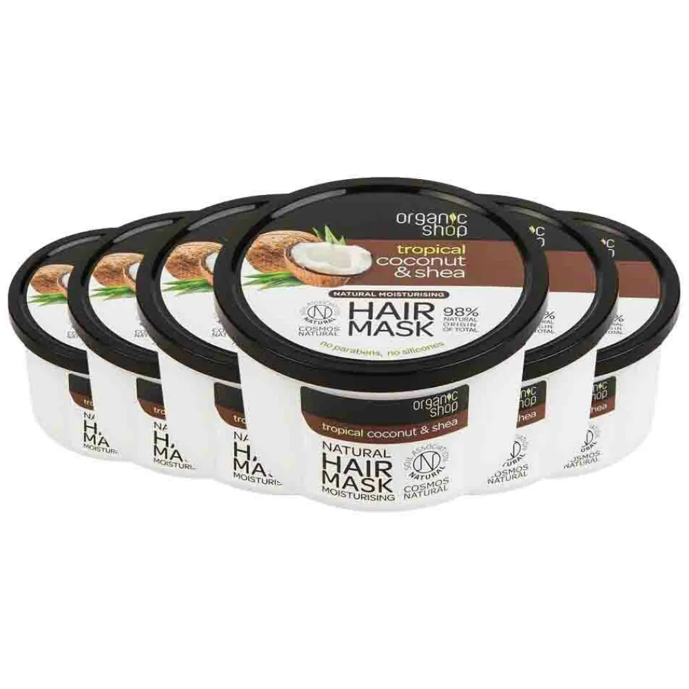 6x Haarmasker Coconut & Shea 250 ml^Organic Shop