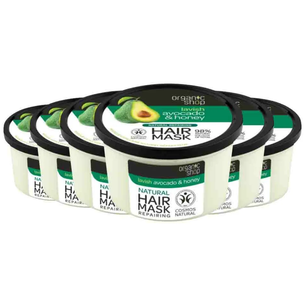 6x Haarmasker Avocado & Honey 250 ml^Organic Shop Best