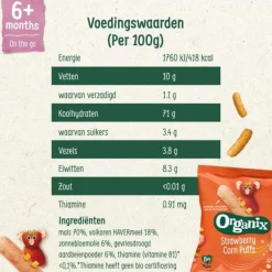 New 5x Babysnack 6+m Strawberry Corn Puffs 25 gr Baby & Peutervoeding
