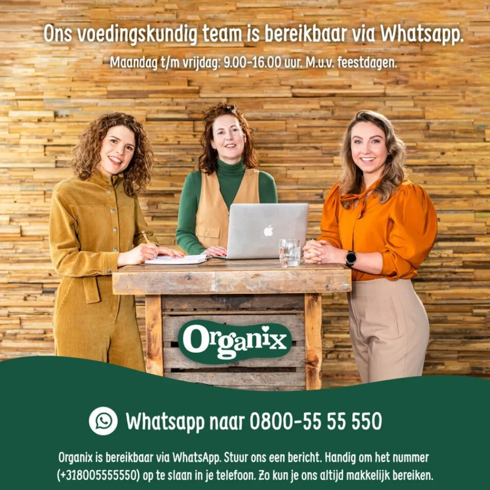 6x Knijpfruit 12+m Haver Appel & Banaan 100 gr^Organix Hot