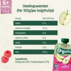 Online 6x Knijpfruit 6+m Peer & Framboos 100 gr Baby & Peutervoeding