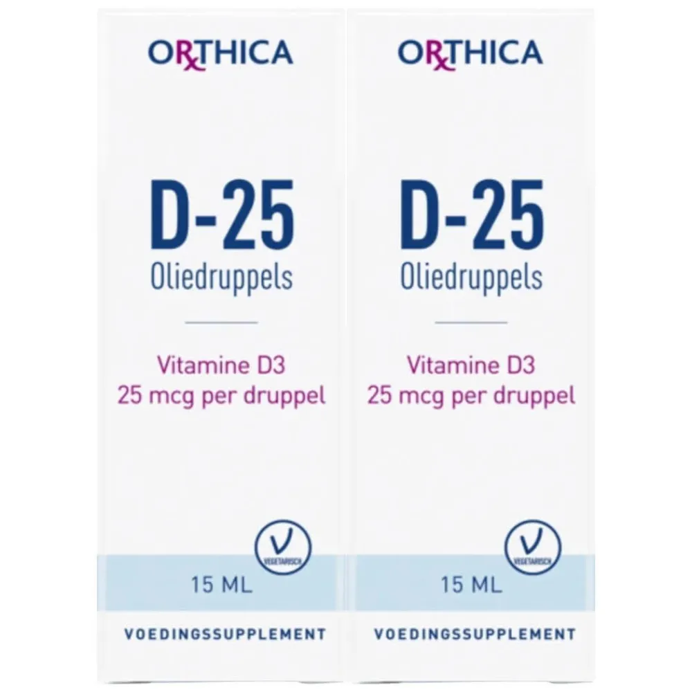 Vitaminen<Orthica 2x Vitamine D-25 Oliedruppels 15 ml
