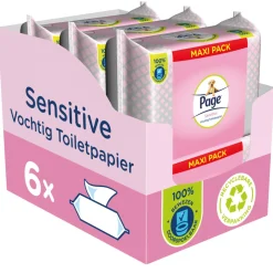 New 6x Vochtig Toiletpapier Sensitive Maxi 74 stuks Toiletpapier|Toiletartikelen