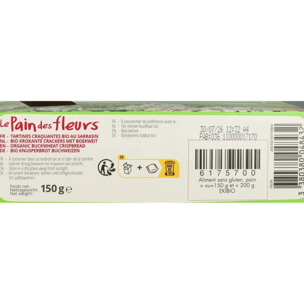 Snacks|Brood & Crackers<Pain fleur 3x Crackers Boekweit 150 gr