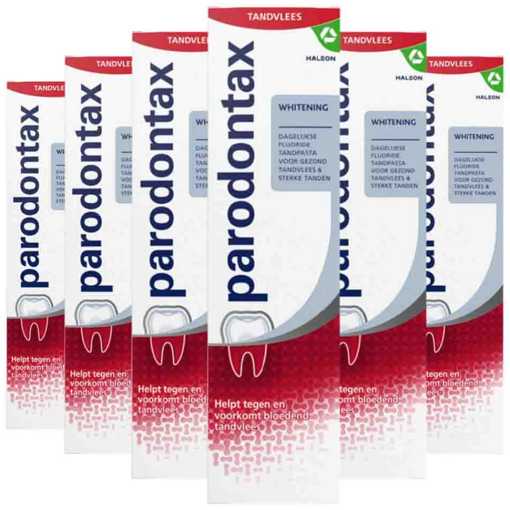 Clearance 6x Tandpasta bij Bloedend Tandvlees Whitening 75 ml Specialistische Mondverzorging|Spoelen & Poetsen