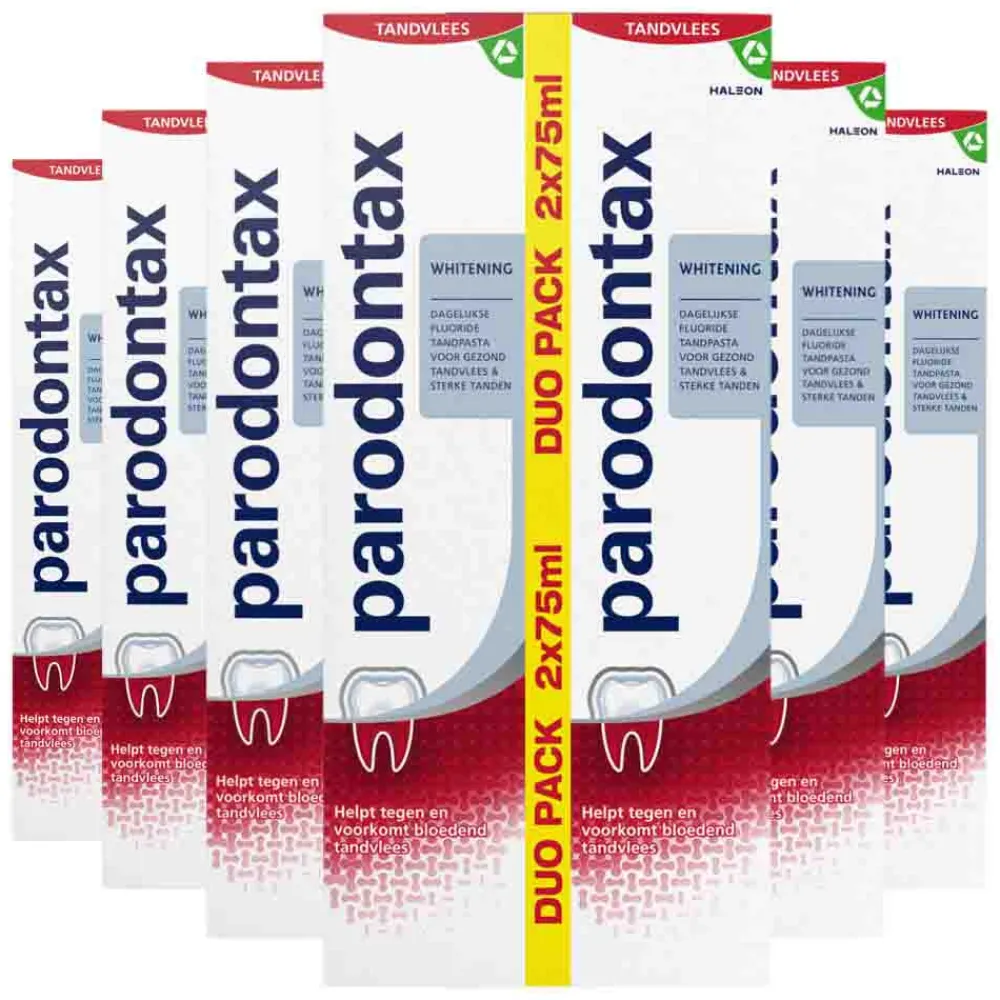 6x Tandpasta bij Bloedend Tandvlees Whitening 2 x 75 ml^Parodontax Clearance