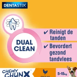 5x Dentastix Chewy Chunx Hondensnacks Mini Kip 68 gr^Pedigree Best