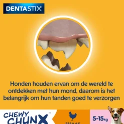 5x Dentastix Chewy Chunx Hondensnacks Mini Kip 68 gr^Pedigree Best