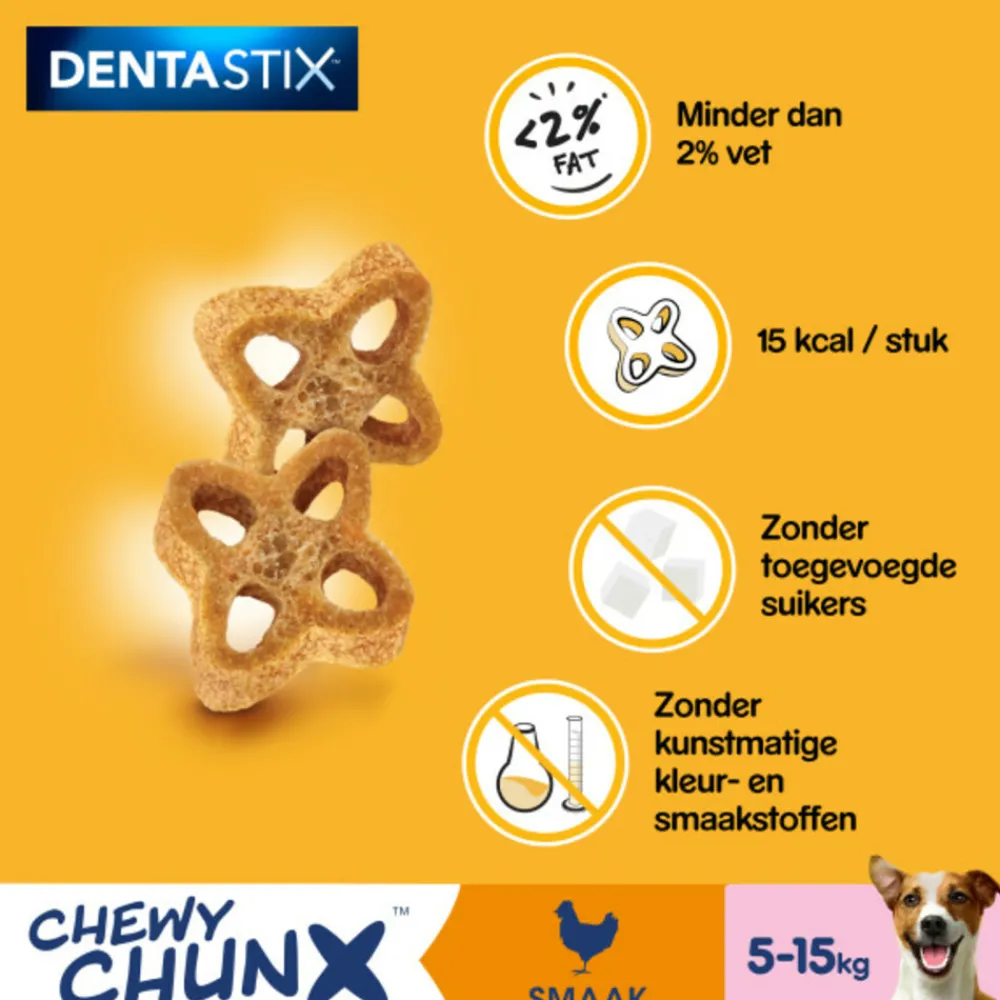 5x Dentastix Chewy Chunx Hondensnacks Mini Kip 68 gr^Pedigree Best