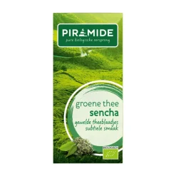 Thee<Piramide 3x Biologische Groene Theezakjes Sencha 20 stuks