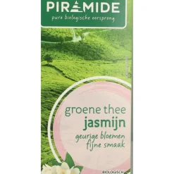 3x Biologische Groene Theezakjes Jasmijn 20 stuks^Piramide Outlet