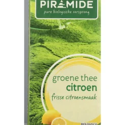 Thee<Piramide 3x Groene Thee Bio Citroen 20 stuks