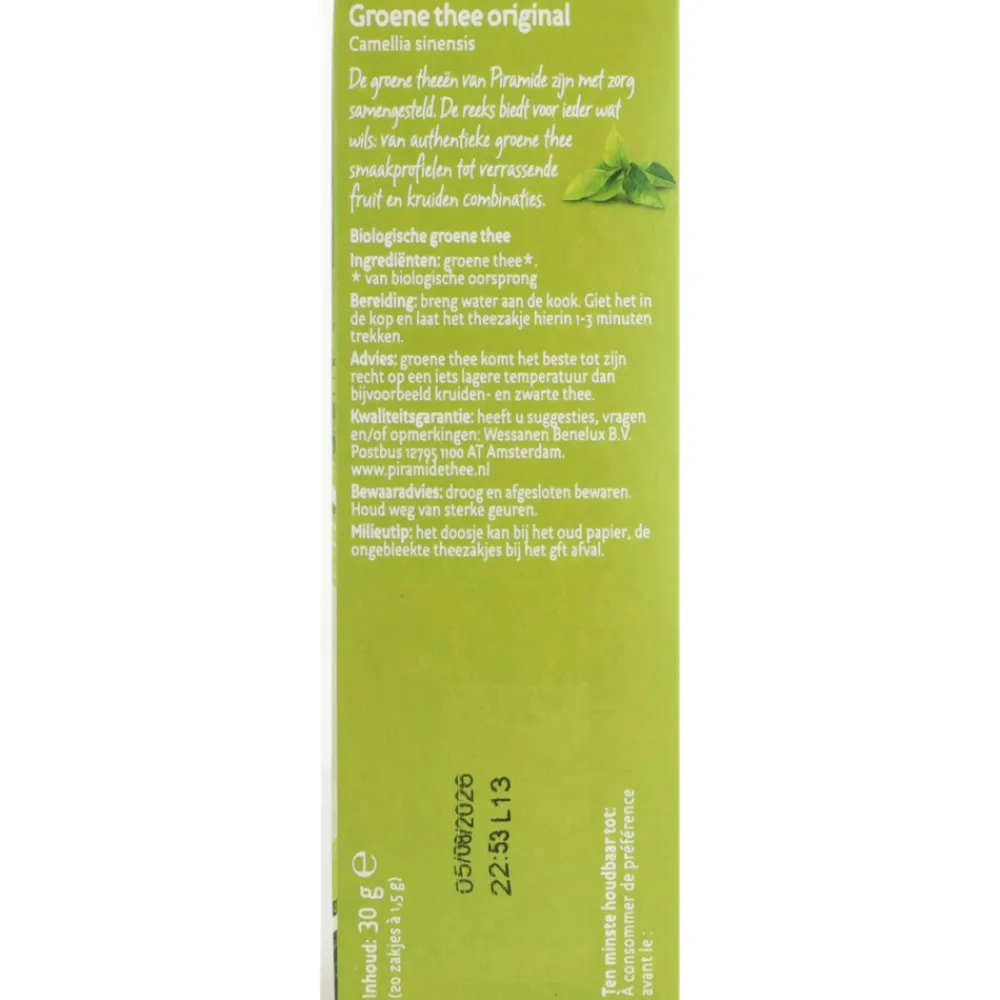 Clearance 3x Groene Thee Original Bio 20 stuks Thee