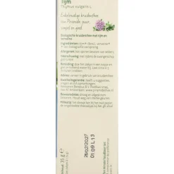 3x Kruidenthee Bio Tijm 20 stuks^Piramide Best