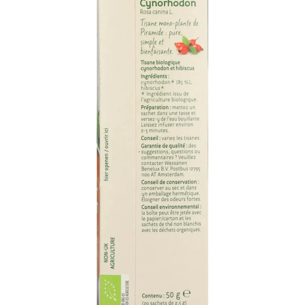 Thee<Piramide 3x Kruidenthee Bio Rozenbottel 20 stuks