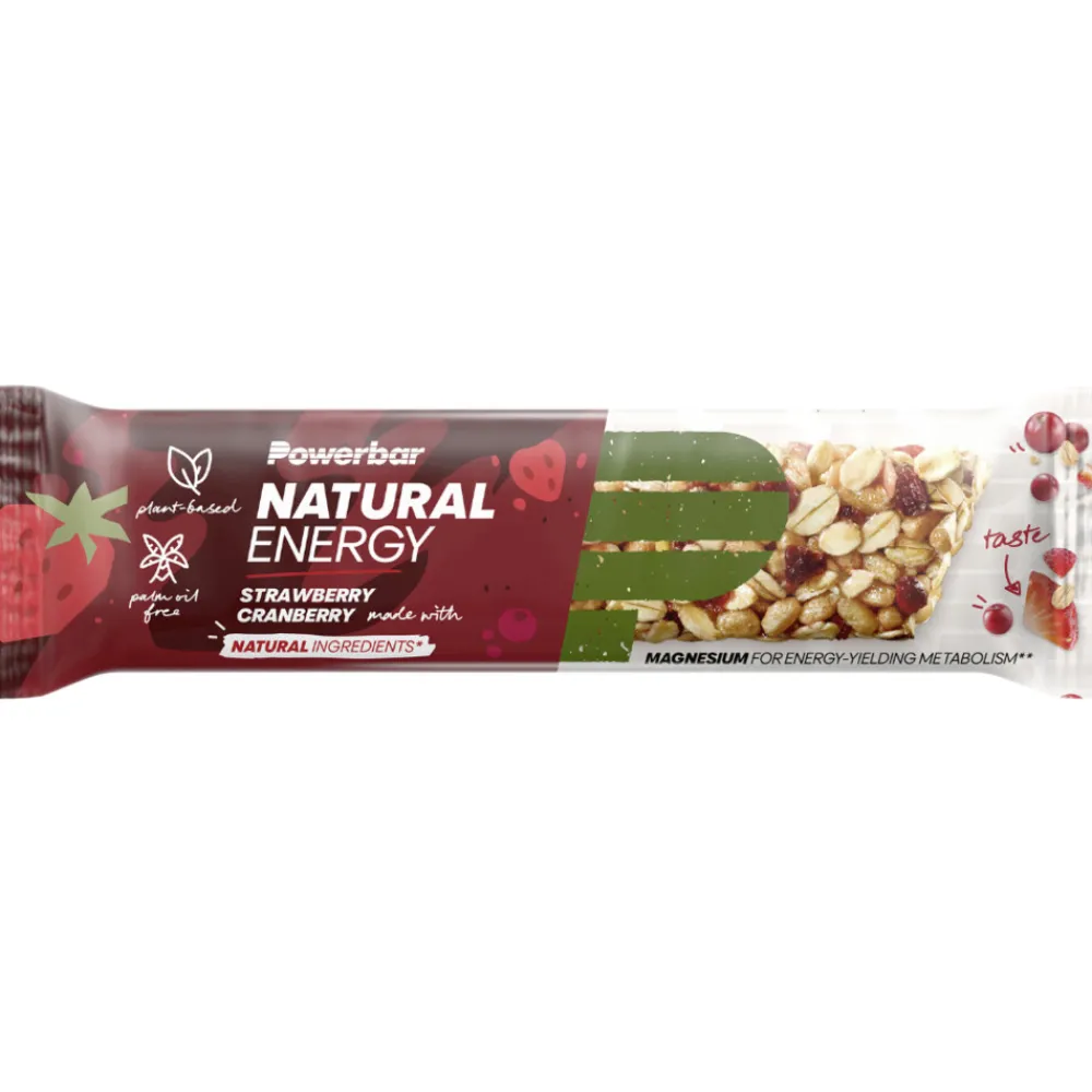 Sportvoeding & Drank|Snacks & Tussendoortjes<PowerBar 18x Natural Energy Cereal Bar Strawberry & Cranberry 40 gr