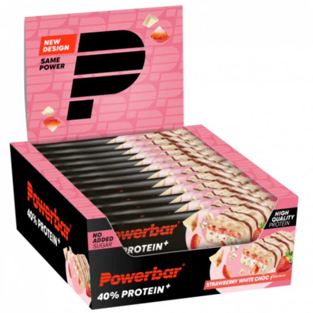 Sportvoeding & Drank|Snacks & Tussendoortjes<PowerBar 12x Proteine + Crisp Strawberry White Choc 40 gr